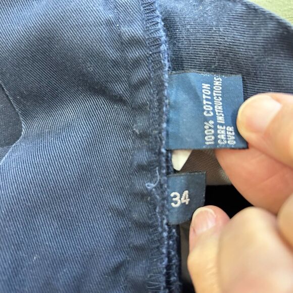 Polo Ralph Lauren Tyler Navy Double Pleated Relaxed Classic Chino Shorts Size 34 - Picture 5 of 12
